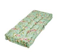 Dibor Garden Bench Cushion Pastel Green Floral Print 100% Cotton 2 Seater Seat Pad Patio Furniture Mattress Cushion