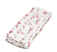 Dibor Garden Bench Cushion Pink Floral Print 100% Cotton 2 Seater Seat Pad | Machine Washable, 100% Cotton, Recycled Polyester Fibre Filling, Floral Print, Carrying Handle, Seat Pad, Bench Cushion