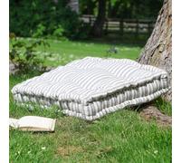 Dibor Giant Grey Striped Garden Outdoor Cushion Chair Seat Pad Cushion L50Cm X W50Cm