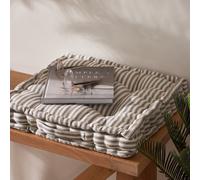 Dibor Giant Grey Striped Indoor Dining Chair Seat Pad Cushions L50Cm X W50Cm