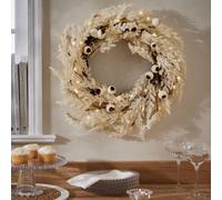 Dibor Giant Pampas Pre-Lit Door Wreath Spring Wreath 55Cm