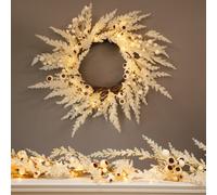 Dibor Giant Pampas Pre-Lit Door Wreath Spring Wreath With Garland