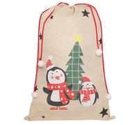 Dibor Giant Penguins Children's Christmas Present Sack Gift Sack 90cm x 62cm in Grey | Size: 90 cm x 62 cm Dibor Grey 90 cm x 62 cm