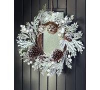 Dibor Giant Snowdrift Xmas Decor Wreath Front Door Christmas Wreath 50cm in White Dibor White