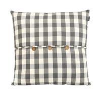Dibor Gingham Scatter Cushion 100% Cotton Machine Washable Cover (Grey) | Removable Cover, Chequered Print, Water Repellent Finish, Buttons