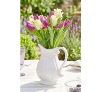 Dibor Gladestry Classical Pitcher Table Decoration Jug Flower Vase in White | Size: Large Dibor White Large