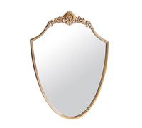 Dibor Gold Frame Wall Mirror Vintage Style Distressed Metal Mirror (Shield)