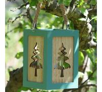 Dibor Green Wooden Indoor Outdoor Decoration Tree Candle Lantern