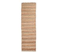 Dibor Hallway Runner Seagrass & Water Hyacinth Flatweave Rug Rustic Boho Farmhouse Woven with Striped Finish for Kitchen Porch Landing - Natural - 150cm