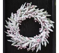 Dibor Hampton Frosted Berries Xmas Wreath Front Door Christmas Wreath 50cm in Green Dibor Green