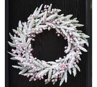 Dibor Hampton Frosted Berries Xmas Wreath Front Door Christmas Wreath 50cm in Green Dibor Green