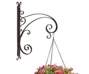 Dibor Hanging Basket Bracket Recycled Cast Iron Antique Brown Wall Hook