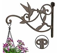 Dibor Hanging Basket Bracket Wall Mounted Cast Iron Garden Planter/Lantern Hook (Hummingbird)