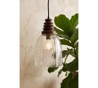 Dibor Hexagonal Dimpled Glass Pendant Light in Clear | Size: Large Dibor Clear Large