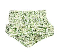 Dibor Indoor Box Cushion Set of 2 Green Leaf Print Mattress Cushions Floor Bench Chair Seat Pads