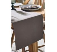 Dibor Large Brown Cotton Plain Dining Table Runner Table Cloth 180cm Dibor Brown Large