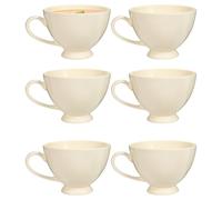 Dibor Large Soup Bowl Mugs Set of 6 600ml/20oz Crockery Gift Set (Cream)
