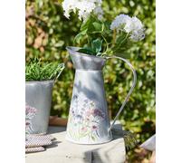 Dibor Lavender Meadow Metal Pitcher Jug Flower Vase in Grey | Size: Large Dibor Grey Large