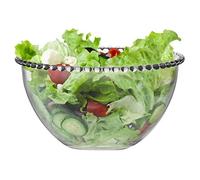 Dibor Luxury Bella Perle Glass Crockery Salad Bowl with Beaded Edges - W20cm
