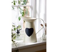 Dibor Luxury Extra Large Vintage Cream Heart Jug Flower Vase in White Dibor White Large