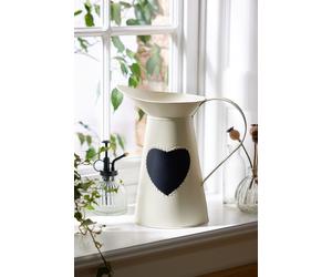 Dibor Luxury Extra Large Vintage Cream Heart Jug Flower Vase in White Dibor White Large