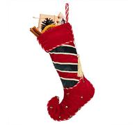 Dibor Luxury Festive Velvet Striped Elf Boot Stocking (Z288)