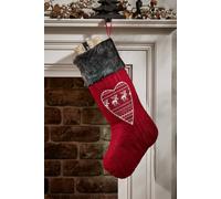 Dibor Luxury Red Nordic Heart Xmas Tree Decoration Christmas Gift Bag | Size: Medium Dibor Red Medium