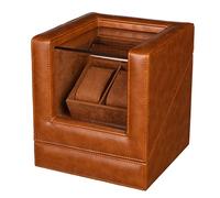 Dibor Luxury Watch Box Display Case Extra Large Vegan Faux Leather-Bound Watch Roll Case Tabletop Double Watch Box with Clear Display Lid Wedding Anniversary Watch Gift (Light Brown)