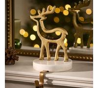 Dibor Marble And Gold Reindeer Decorative Stocking Hook Fireplace Stocking Holder Christmas Stocking Holder