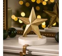 Dibor Marble & Gold Star Stocking Hook Christmas Stocking Holder | Size: 1 Pack Dibor Gold 1 Pack