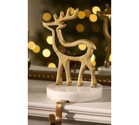 Dibor Marble & Gold Reindeer Stocking Hook Christmas Stocking Holder | Size: 1 Pack Dibor Gold 1 Pack