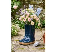 Dibor Midnight Blue Wellington Boot Ceramic Indoor Outdoor Flower Pot Garden Planter Pot H17 x W15cm | Size: Small Dibor Blue S