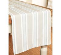 Dibor Millstone Blue Stripe Cotton Dining Table Runner Table Cloth 140cm | Size: Medium Dibor Blue Medium