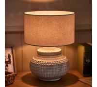Dibor Modern White Ceramic Dimpled Bedroom Living Room Table Lamp