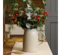 Dibor Traditional Large Rustic Flower Pot Decoration Pitcher Jug Vase in Blue Dibor Blue Large