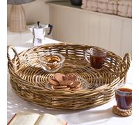 Dibor Natural Rattan Large Decorative Tray With Handles H19 X L40 X W61Cm