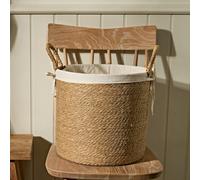 Dibor Natural Woven Seagrass Large Indoor Storage Basket with Cotton Lining Dibor Natural