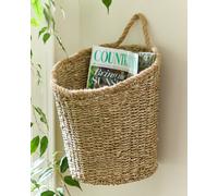 Dibor Natural Woven Seagrass Large Indoor Storage Wall Basket with Rope Detailing Dibor Natural