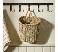 Dibor Natural Woven Seagrass Medium Indoor Storage Wall Basket with Rope Detailing H35 x D17cm Dibor Natural M
