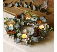 Dibor Nature Trail Wreath Tealight Table Centrepiece Christmas Candle Holder | Size: Medium Dibor Multicolor Medium