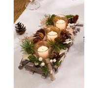 Dibor Nordic Trio Tealight Xmas Table Decoration Centrepiece Christmas Décor Candle Holder