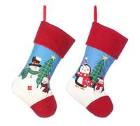Dibor Novelty Festive Quilted Snowman and Penguin Christmas Stocking Pair
