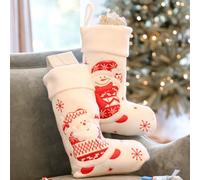 Dibor Pack Of 2 Festive Friends Children's Xmas Gift Decoration Christmas Stocking For Kids