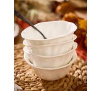 Dibor Palais Royal 12-Piece New Bone China Dinnerware Set - Pure White, Scalloped Edge