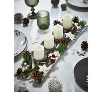 Dibor Pine Four Pillar Centrepiece Christmas Tealight Holder Candle Holders in Green Dibor Green