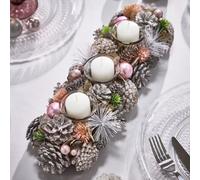 Dibor Pink Triple Table Centrepiece Christmas Decoration Candle Holder Tealight Holder 39Cm