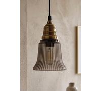 Dibor Pleated Glass Pendant Ceiling Light in Grey | Size: Large Dibor Grey Large