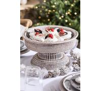 Dibor Premium Natural Rattan White Display Christmas Table Decor Cake Stand Dibor White