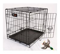 Dibor Rac Metal Fold Flat Dog Crate Small 24 Inches With Plastic Tray And Small Duck Toy