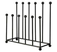 Dibor Recycled Cast Iron Welly Boot Rack Matte Black Six Pair Wellington Boot Stand Indoor/Outdoor Shoe Storage Unit Shoe Rack Boot Organiser Contemporary Porch Mudroom Doorstep Garden Accessory